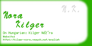 nora kilger business card